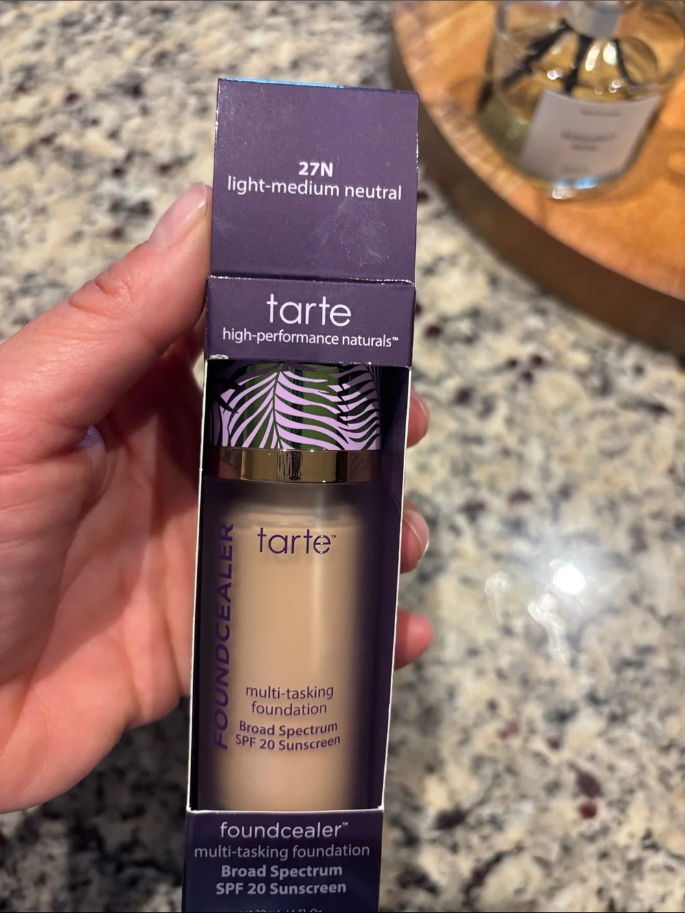 NEW Tarte multi-tasking foundation in light-medium neutral with purple packaging